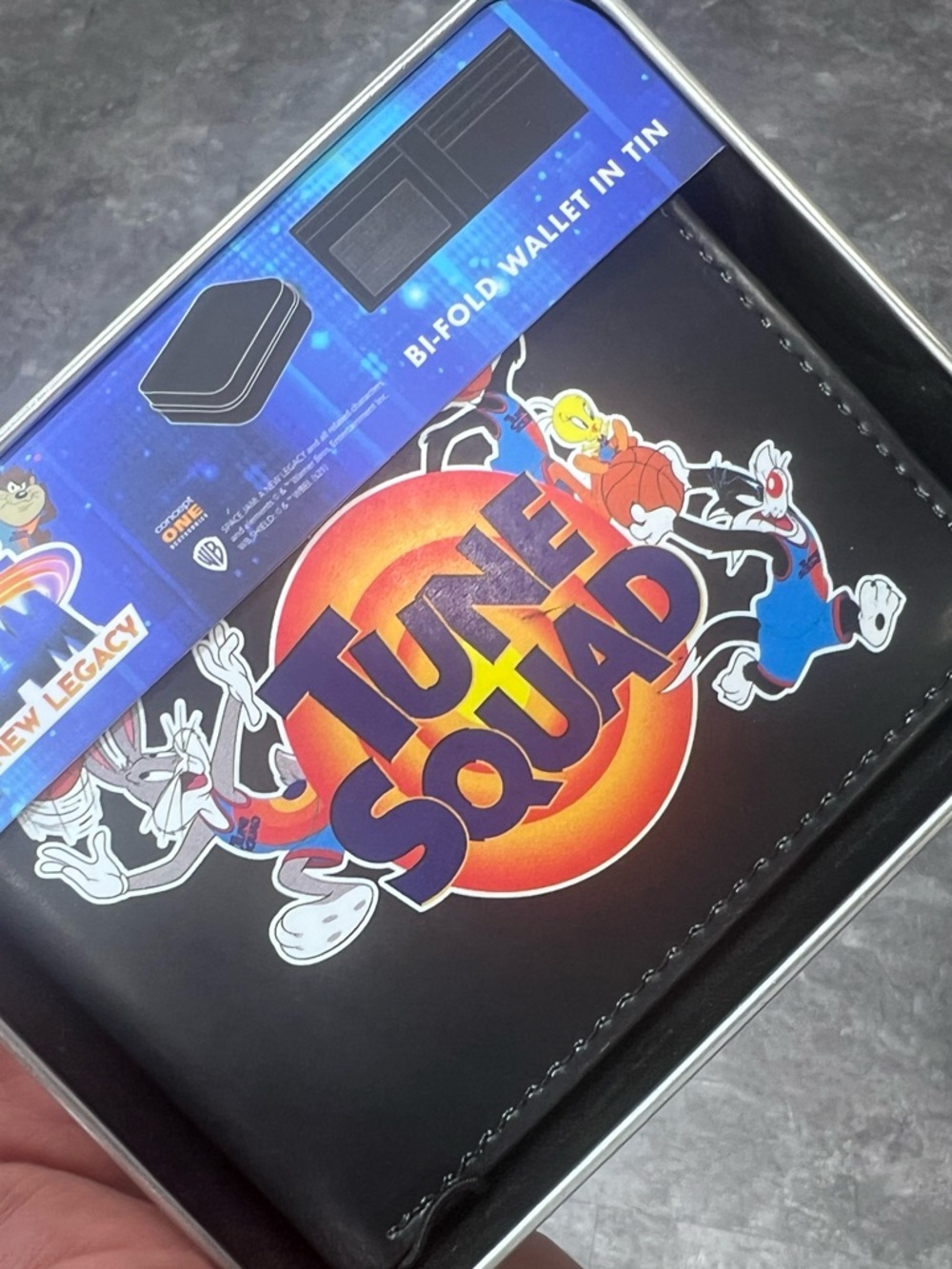 Tune Squad Black Bi-Fold Wallet in CollectibleTin- Looney Tunes